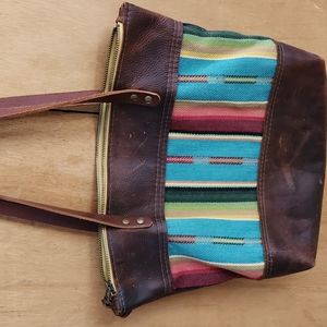 Leather and Serape Bag